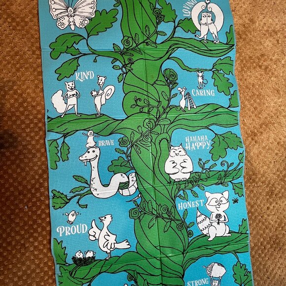 Yoga Kid Mat & Meddy Teddy Bendable Bear Set Fitness Stuffed Animal Meditation - Picture 3 of 10